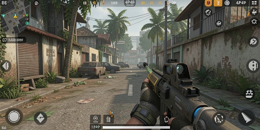 Tampilan gameplay TPS yang mendebarkan di 4P4P.