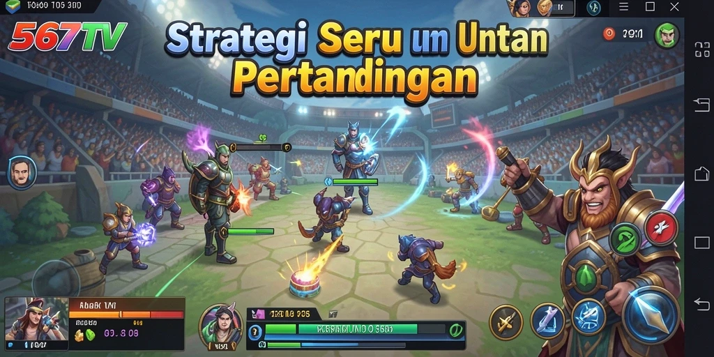 Tampilan gameplay menegangkan dalam strategi pertempuran.