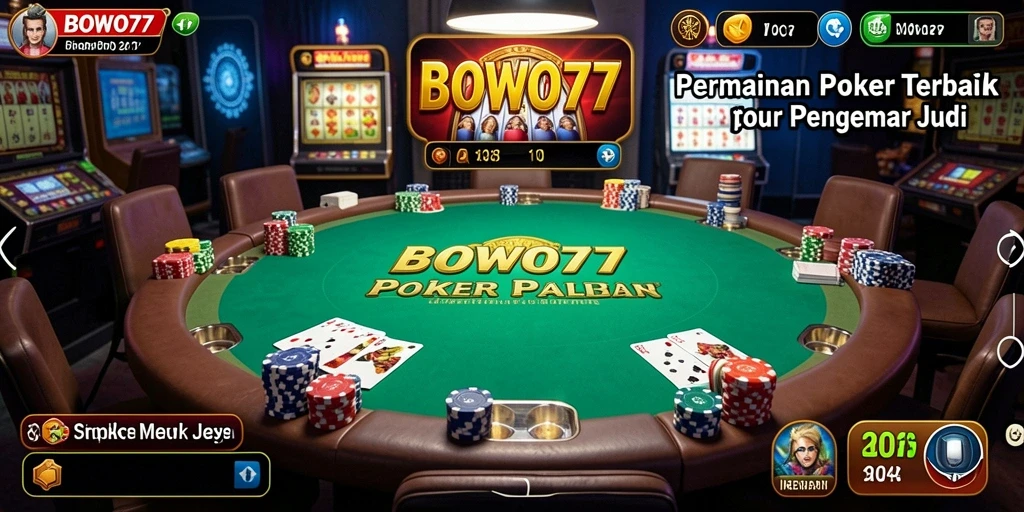 Tampilan gameplay menarik dari aplikasi Poker BOWO77.