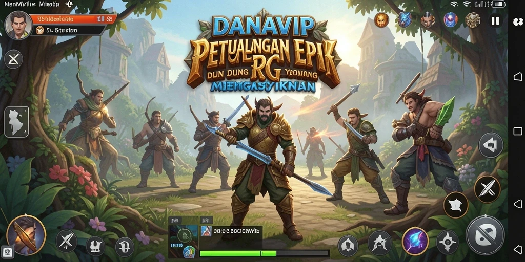 Tampilan gameplay aksi seru dalam RPG DANAVIP.