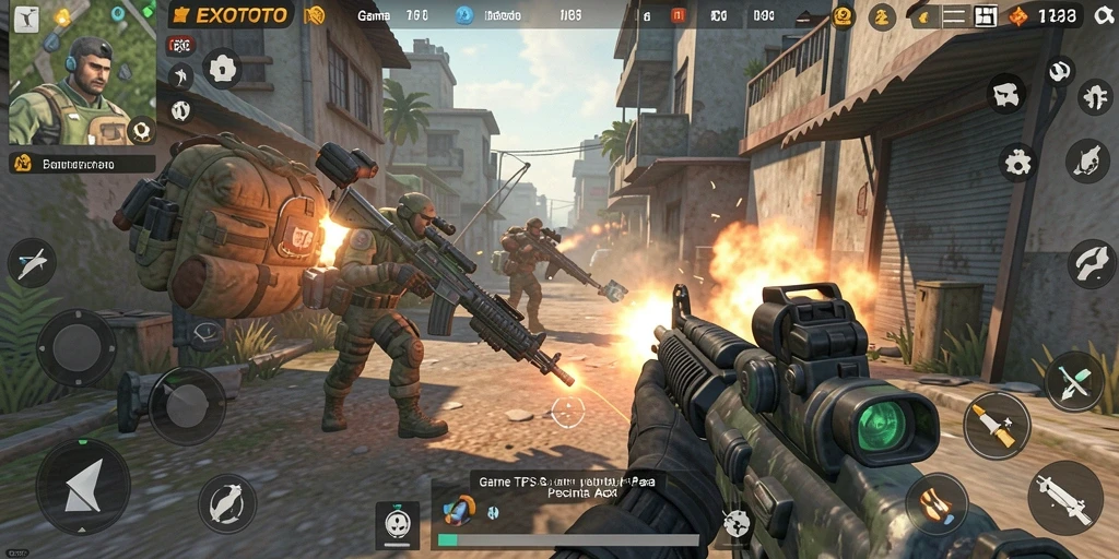 Tampilan gameplay TPS EXOTOTO yang mendebarkan dan intens.