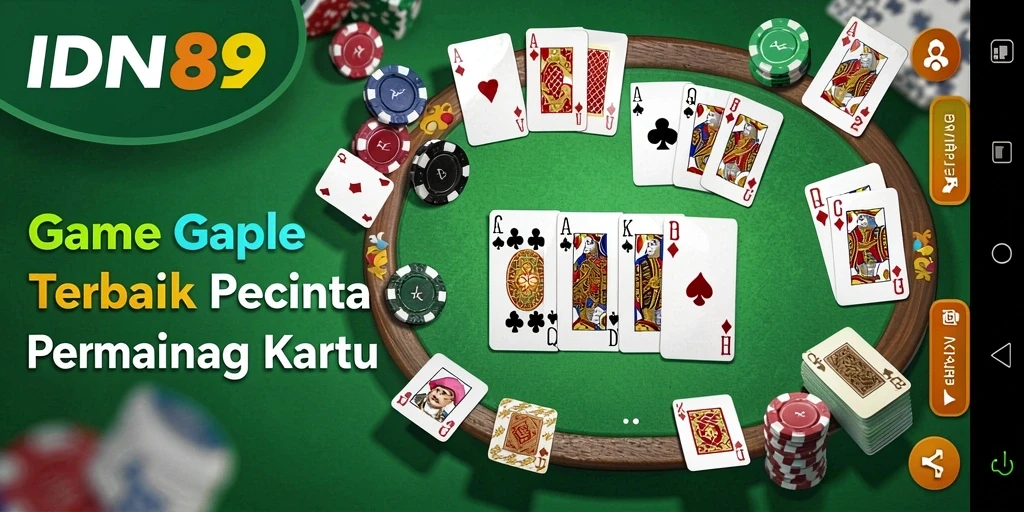 Screenshot IDN89 menampilkan suasana permainan Gaple yang seru.