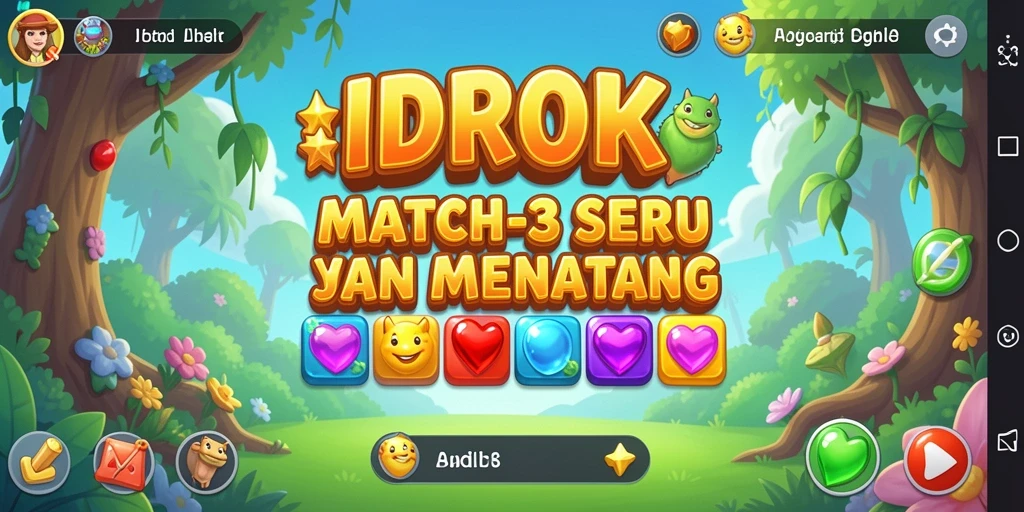 Tampilan menarik gameplay IDROK dengan momen Match-3 yang seru.