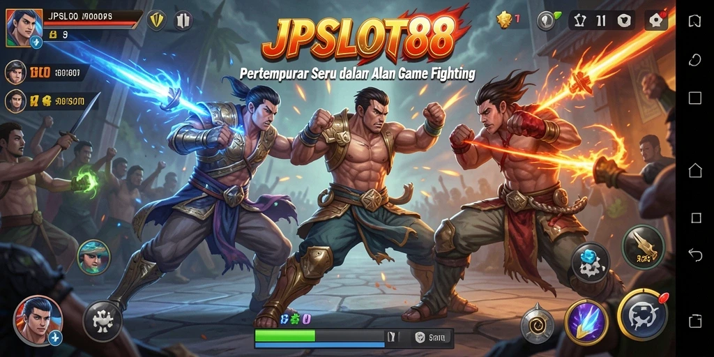 Screenshot gameplay JPSLOT88 menampilkan aksi pertempuran yang seru.