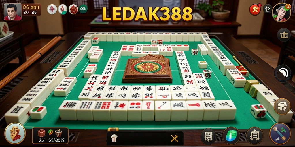 Tampilan menarik dari gameplay LEDAK388 yang menampilkan Mahjong.
