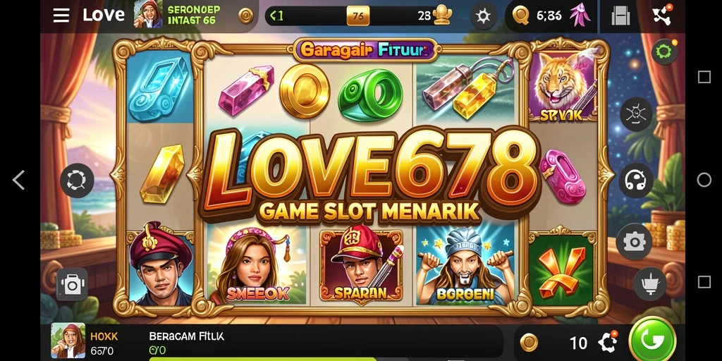 Screenshot gameplay LOVE678 yang menampilkan slot yang memukau.