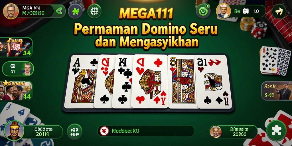 Screenshot MEGA111 menampilkan gameplay seru dan interaktif Domino.