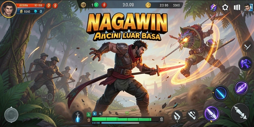 Tampilan gameplay aksi luar biasa di NAGAWIN.