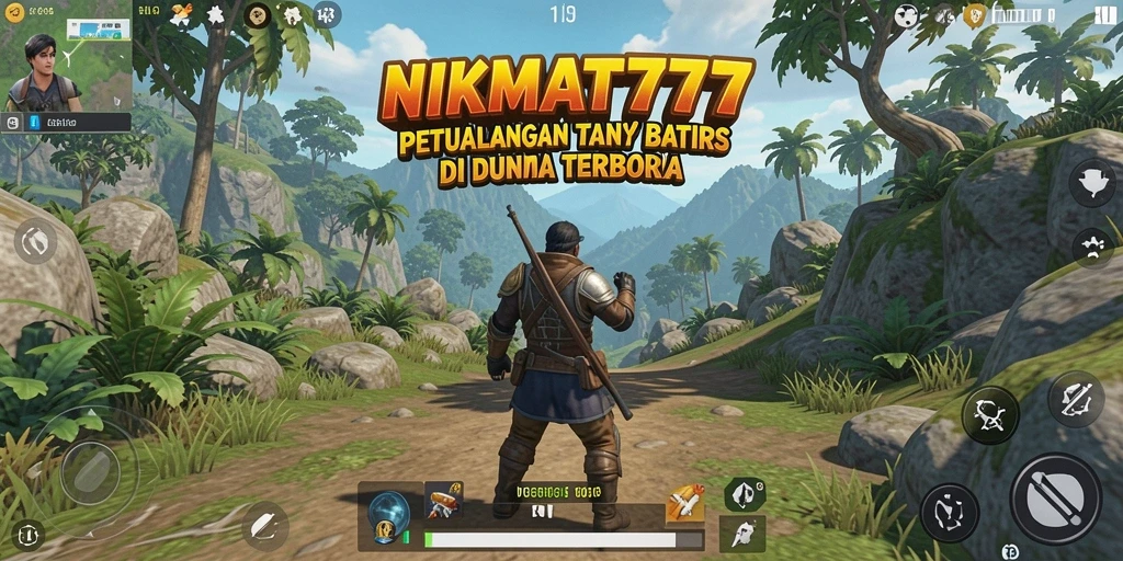 Screenshot aksi gameplay NIKMAT777 di dunia terbuka yang dinamis.