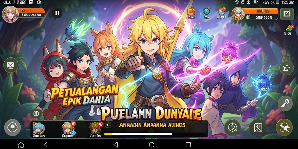 Menampilkan karakter-karakter anime dalam aksi seru.