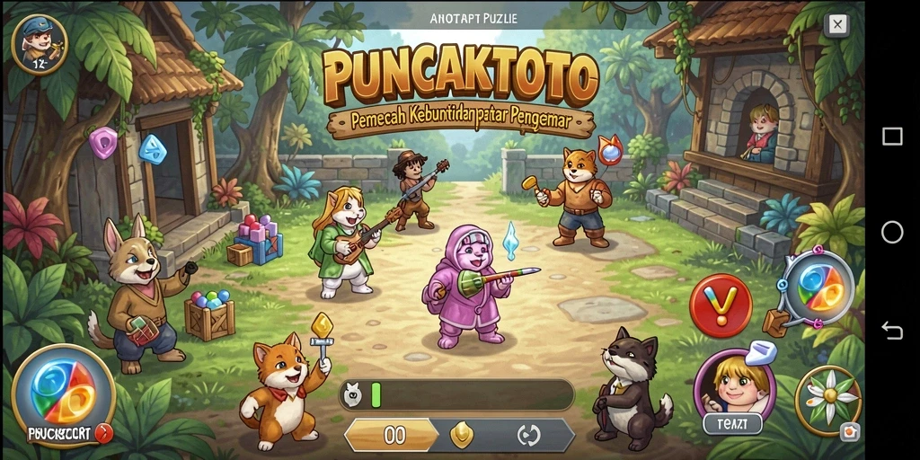 Screenshot PUNCAKTOTO menampilkan gameplay puzzle yang seru dan menantang.