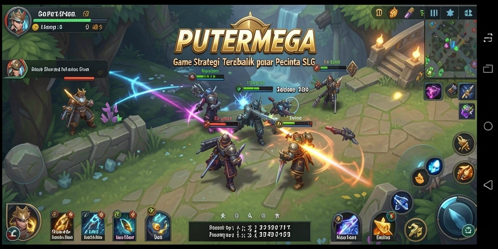 Screenshot gameplay PUTERMEGA menampilkan pertempuran strategis yang mendebarkan.