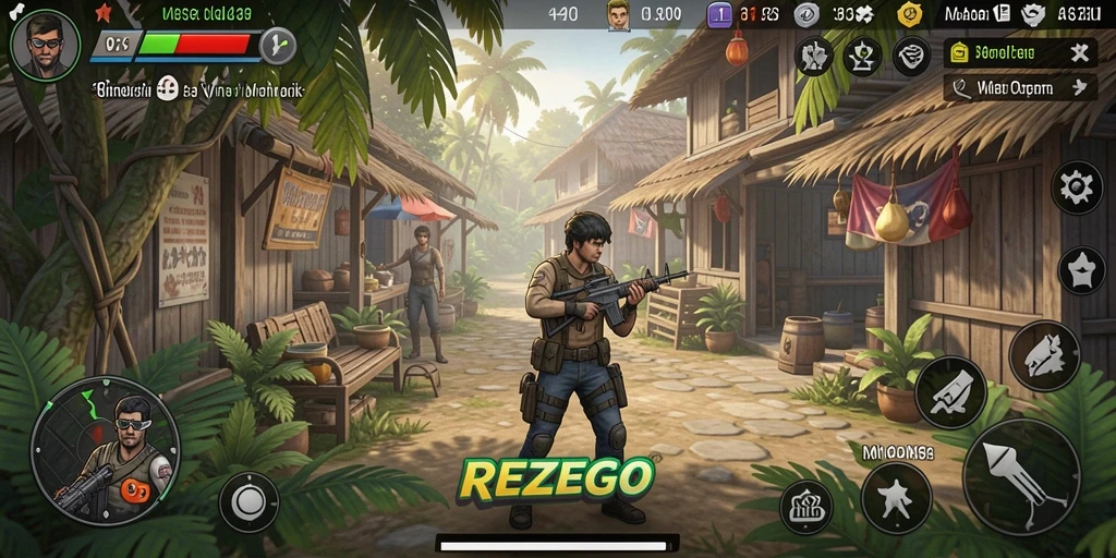 Tampilan gameplay REZEGO yang menawan dan interaktif.