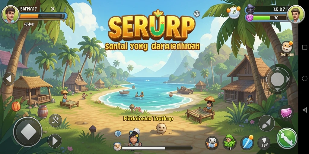 Tangkapan layar permainan SERURP yang menampilkan gameplay santai.