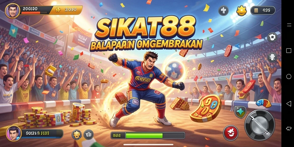 Screenshot gameplay SIKAT88 menunjukkan aksi balapan seru.