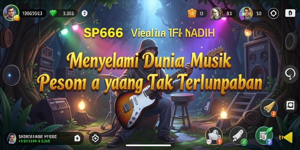 Screenshot SP666 menampilkan tampilan gameplay musik yang dinamis dan interaktif.