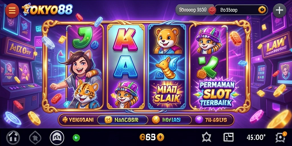 Screenshot gameplay Slot TOKYO88 dengan efek visual yang luar biasa.