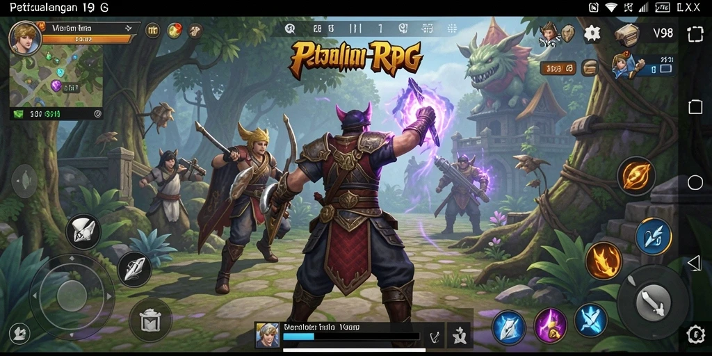 Tampilan gameplay menakjubkan dalam V98 dengan aksi mendebarkan.